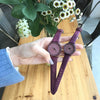 Couple's Watch Alloy Case Imitation Leather Strap Stainless Steel Clasp Round Dial Antique Style Stone Pattern