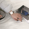 Couple's Watch Alloy Case Imitation Leather Strap Stainless Steel Clasp Round Dial Leisure Style