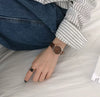 Couple's Watch Alloy Case Imitation Leather Strap Stainless Steel Clasp Round Dial Leisure Style