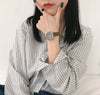 Couple's Watch Alloy Case Imitation Leather Strap Stainless Steel Clasp Round Dial Leisure Style