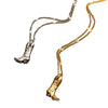 Cowboy Boots Necklace With Retro Antique Silver Boot Pendant Stainless Steel Clavicle Chain Real Gold Plated Electroplated Jewelry
