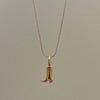 Cowboy Style Boots Titanium Steel Plating 18k Gold Plated Pendant Necklace