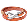 Cowhide Bracelet Handcut Woven Leather Rope Bracelet Metal Hook Alloy Electroplated Ancient Silver Leather Bracelet