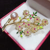 Craft Natural Freshwater Pearl Plum Blossom Corsage Pin Copper Brooch For Women Fashion