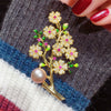 Craft Natural Freshwater Pearl Plum Blossom Corsage Pin Copper Brooch For Women Fashion
