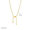Creative Adjustable Pull Out Style Temperament Women's Necklace With Geometric Pattern Titanium Steel Chain And Electroplating Treatment