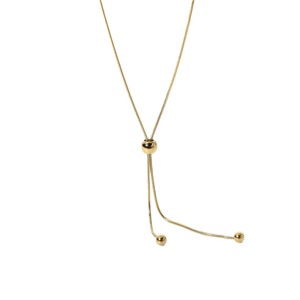 Creative Adjustable Pull Out Style Temperament Women's Necklace With Geometric Pattern Titanium Steel Chain And Electroplating Treatment