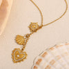 Creative All Match Personality Tassel Love Pendant Necklace For Women Stainless Steel And Titanium Steel Geometric And Heart Shaped 18K Gold Plated Electroplated