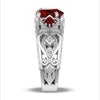 Creative Alloy Crown Heart Shaped Ruby Ring With Electroplated Princess Style Design For Unisex Jewelry Collection