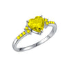 Creative Amethyst Zircon Silver Ring Fashion Wedding Heartshaped Colored Diamond Ring Female  Sales
