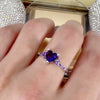 Creative Amethyst Zircon Silver Ring Fashion Wedding Heartshaped Colored Diamond Ring Female  Sales