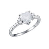 Creative Amethyst Zircon Silver Ring Fashion Wedding Heartshaped Colored Diamond Ring Female  Sales