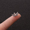 Creative Angel Wings Zircon Inlaid Stainless Steel Earrings