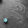 Creative Blue Sky White Clouds Cartoon Style Alloy Resin Transparent Ball Pendant Necklace With Electroplating For Women