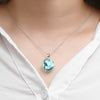 Creative Blue Sky White Clouds Cartoon Style Alloy Resin Transparent Ball Pendant Necklace With Electroplating For Women