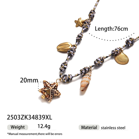 Creative Ceramic Pendant Lanyard Necklace With Animal And Zodiac Patterns For Women Summer Fresh Titanium Steel Clavicle Chain