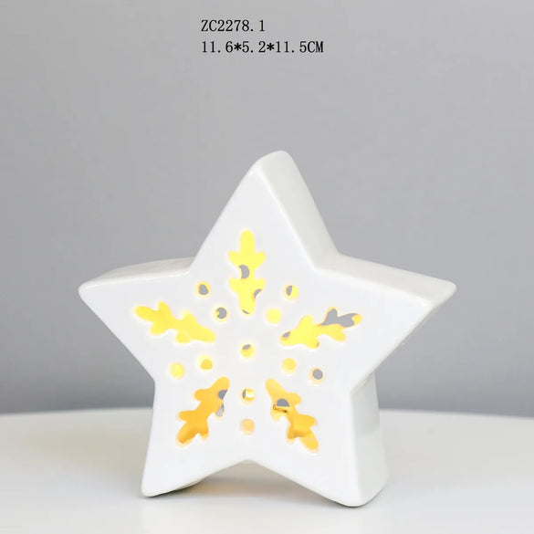 Creative Craft Ceramic LED Small House Night Light Headlamp Decoration Decoration Factory Direct Export  Wholesale