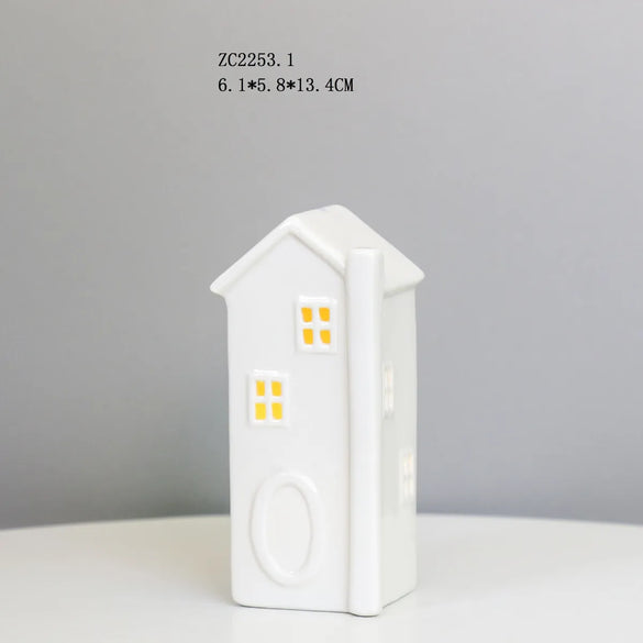 Creative Craft Ceramic LED Small House Night Light Headlamp Decoration Decoration Factory Direct Export  Wholesale