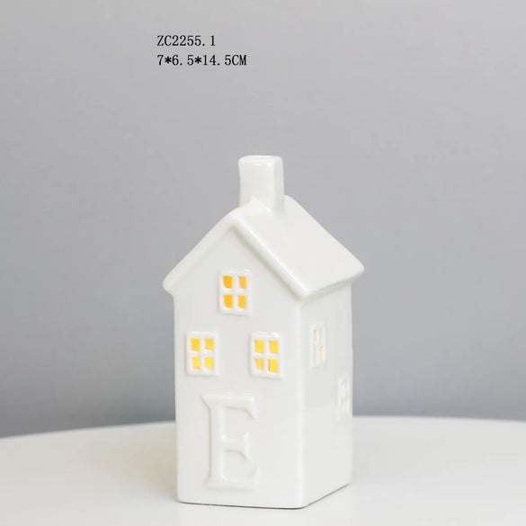 Creative Craft Ceramic LED Small House Night Light Headlamp Decoration Decoration Factory Direct Export  Wholesale