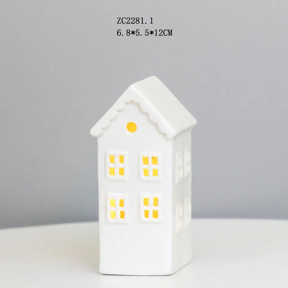 Creative Craft Ceramic LED Small House Night Light Headlamp Decoration Decoration Factory Direct Export  Wholesale