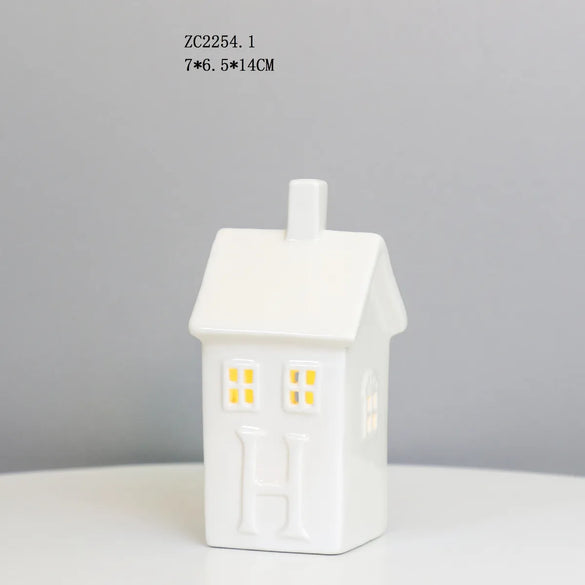 Creative Craft Ceramic LED Small House Night Light Headlamp Decoration Decoration Factory Direct Export  Wholesale