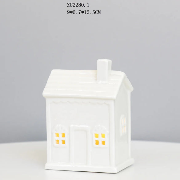 Creative Craft Ceramic LED Small House Night Light Headlamp Decoration Decoration Factory Direct Export  Wholesale