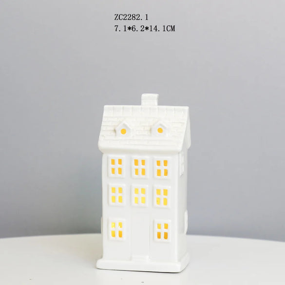Creative Craft Ceramic LED Small House Night Light Headlamp Decoration Decoration Factory Direct Export  Wholesale