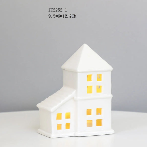 Creative Craft Ceramic LED Small House Night Light Headlamp Decoration Decoration Factory Direct Export  Wholesale