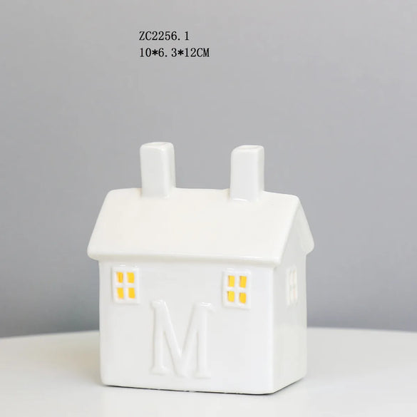 Creative Craft Ceramic LED Small House Night Light Headlamp Decoration Decoration Factory Direct Export  Wholesale