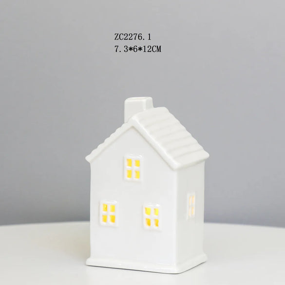 Creative Craft Ceramic LED Small House Night Light Headlamp Decoration Decoration Factory Direct Export  Wholesale