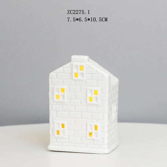 Creative Craft Ceramic LED Small House Night Light Headlamp Decoration Decoration Factory Direct Export  Wholesale