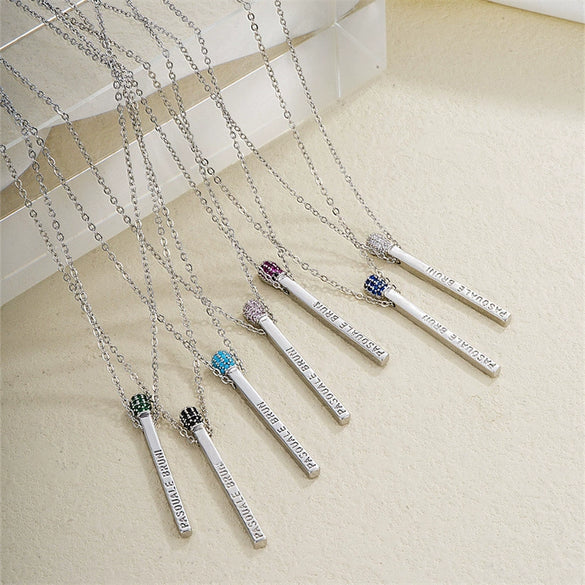 Creative Crown Microphone Pendant Necklace With Rhinestone And Copper O Chain Personality Jewelry For Women