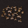 Creative Crown Women's Metal Earrings With Zircon Styling