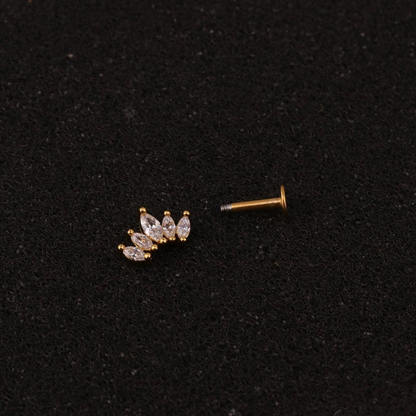 Creative Crown Women's Metal Earrings With Zircon Styling