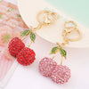 Creative 3D Rhinestone Cherry Fruit Zinc Alloy Keychain Souvenir Gift