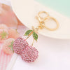 Creative 3D Rhinestone Cherry Fruit Zinc Alloy Keychain Souvenir Gift