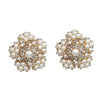 Creative Exaggerated Round Geometric Earrings With Imitation Pearls And Star Detail For Women Natural Style Statement Jewelry