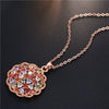 Creative Flower Pendant Necklace With Full Zircon Diamond Style Clavicle Chain Natural Floral Jewelry For Women