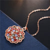 Creative Flower Pendant Necklace With Full Zircon Diamond Style Clavicle Chain Natural Floral Jewelry For Women