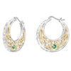 Creative Geometric Hollow Metal Clip On Earrings With Color Separation Electroplated Finish For Women Statement Ear Jewelry