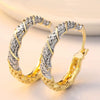 Creative Geometric Hollow Metal Clip On Earrings With Color Separation Electroplated Finish For Women Statement Ear Jewelry