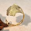 Creative Ginkgo Leaf C Shaped Bracelet Stainless Steel 18K Gold Plated Retro Geometric Electroplated