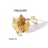Creative Ginkgo Leaf Cshaped Female Opening Bracelet Stainless Steel Goldplated Pvd Furnace Real Gold Electroplated