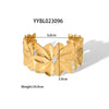 Creative Ginkgo Leaf Cshaped Female Opening Bracelet Stainless Steel Goldplated Pvd Furnace Real Gold Electroplated