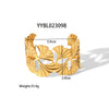 Creative Ginkgo Leaf Cshaped Female Opening Bracelet Stainless Steel Goldplated Pvd Furnace Real Gold Electroplated