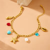 Creative Gold Plated Tortoise Dolphin Starfish Pendant Stainless Steel Chain Jewelry Bracelet For Women With Animal Pattern And Electroplating Treatment
