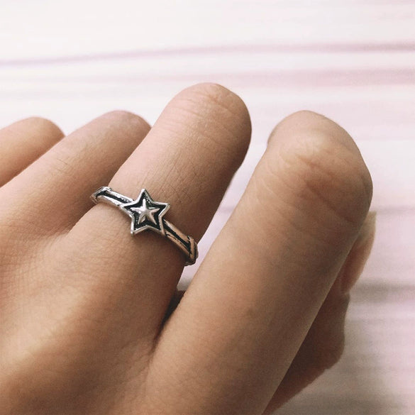 Creative Heart Of Thorns Love Opening Fugu Ring Jewelry Alloy Material Electroplating Processing Heart Shaped And Star Patterned For Women