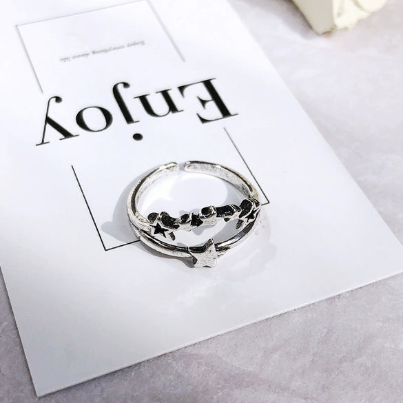 Creative Heart Of Thorns Love Opening Fugu Ring Jewelry Alloy Material Electroplating Processing Heart Shaped And Star Patterned For Women