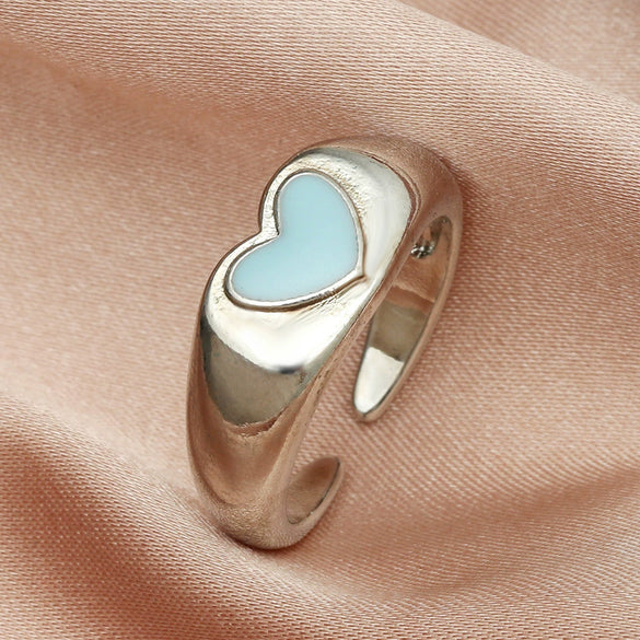 Creative Heart Of Thorns Love Opening Fugu Ring Jewelry Alloy Material Electroplating Processing Heart Shaped And Star Patterned For Women