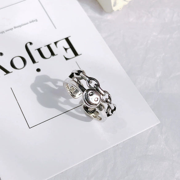 Creative Heart Of Thorns Love Opening Fugu Ring Jewelry Alloy Material Electroplating Processing Heart Shaped And Star Patterned For Women